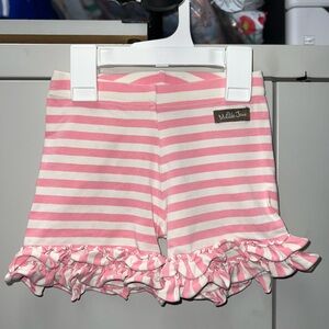 Matilda Jane Pink and White Striped Ruffled Shorts
